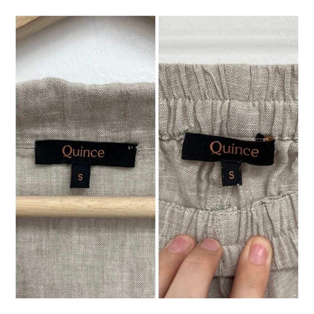 Quince 100% European Linen Long Sleeve Pajama Set Piping Flax Lightweight Small - Picture 11 of 14